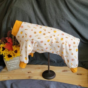 Adorable Fall Look With Leaves And Apples. Lightweight Cotton Jammies/ PJ&#39;s/One Piece. You Choose Your Trim Color. Custom Sizing Offered