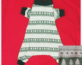 Festive And Comfy Christmas Trees On Super Soft And Stretchy Waffle Jammies/PJs/One piece. You Choose Your Trim Color. Custom Sizing Offered