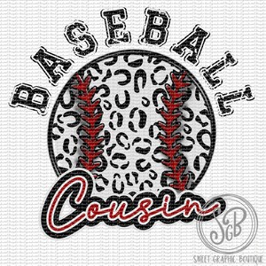 Baseball Cousin Leopard Cheetah PNG, Baseball PNG, Distressed, Leopard Cheetah Print PNG, Printable Baseball, Baseball, Instant Download