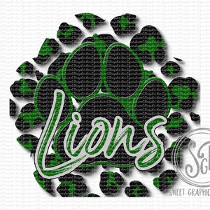 Lions PNG, Lions Clipart, Leopard Cheetah Pawprint Sport Bundle, Baseball, Volleyball, Softball, Football Basketball, Instant Download