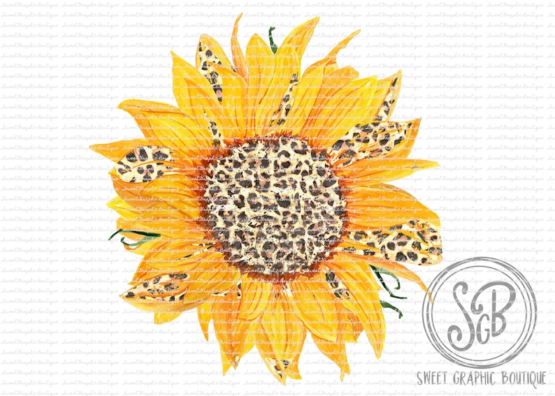 Download Leopard Sunflower PNG Sunflower Clipart Sunflower | Etsy