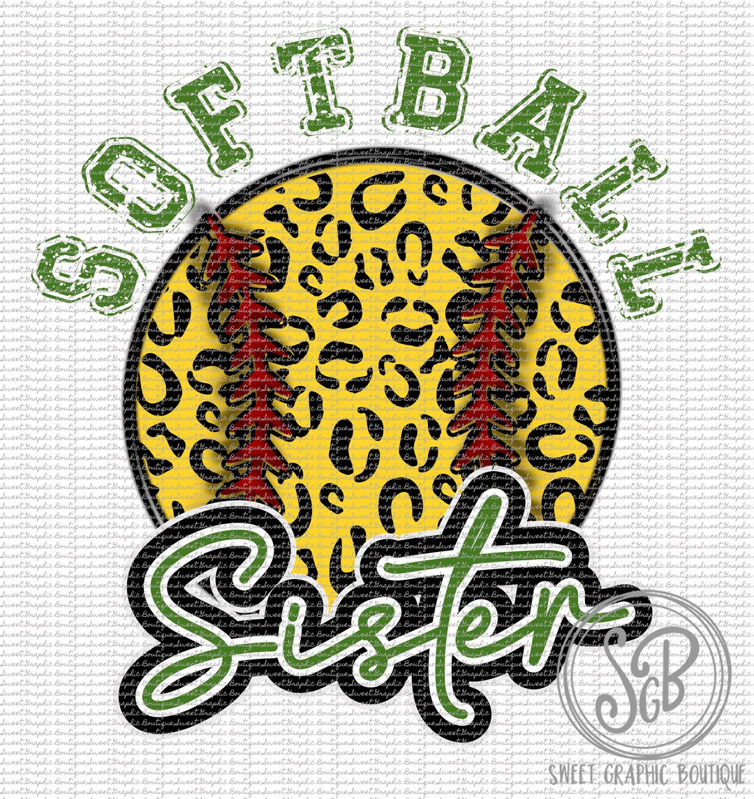 Softball Sister Leopard Cheetah PNG, Cheetah Softball, Leopard Softball