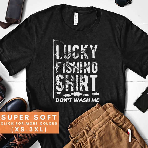 This is My Lucky Fishing Shirt Mens, Mens Fishing Tshirt for Dad ,  Fishermen Shirt Gift for Men, Forest and Fish T-shirt Fishermen Gift 