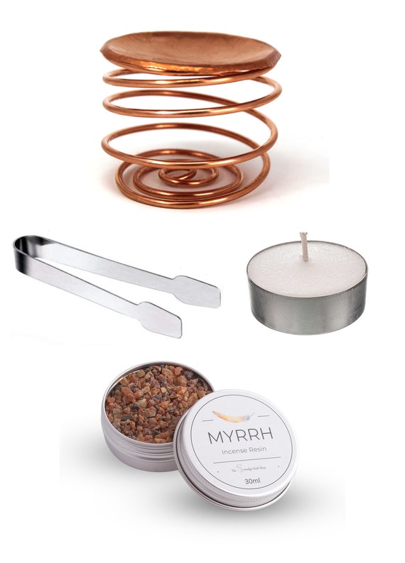 Copper Incense Burner Kit With Myrrh Incense Resin 30ml Tin Etsy UK