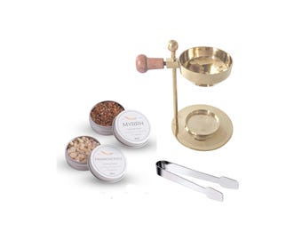 Frankincense & Myrrh Incense Melter Kit: Smokeless Tea Light Burner