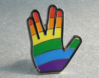 Live Long and Prosper Pin. Star Trek Rainbow Pride