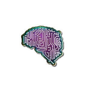 Artificial Intelligence, Brain pin badge image 5