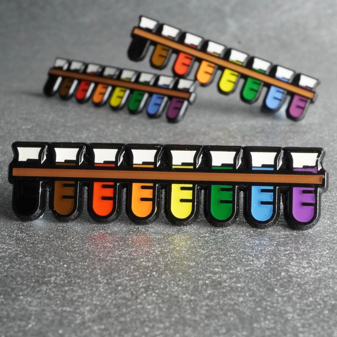Rainbow Test Tubes, Philadelphia Pride Science Pin Etsy