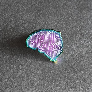 Artificial Intelligence, Brain pin badge image 3