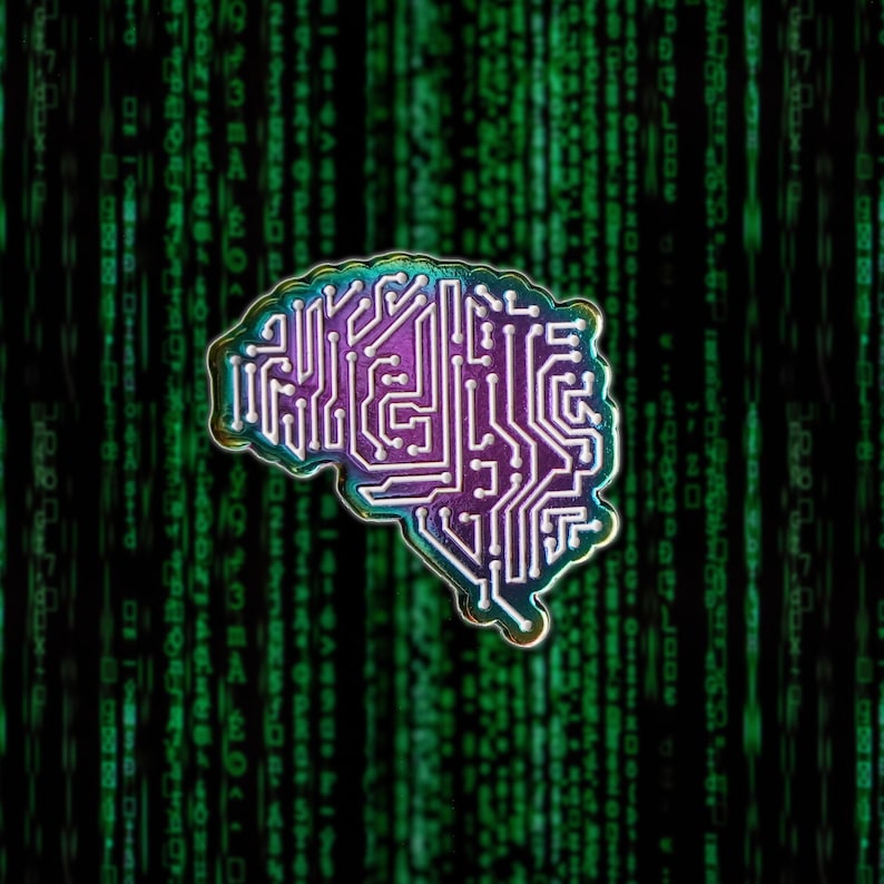 Artificial Intelligence, Brain pin badge image 4