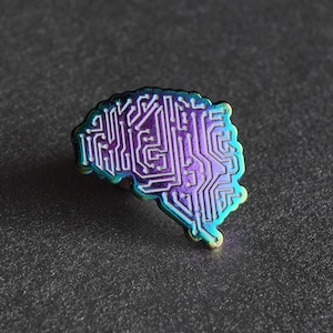 Artificial Intelligence, Brain pin badge image 1