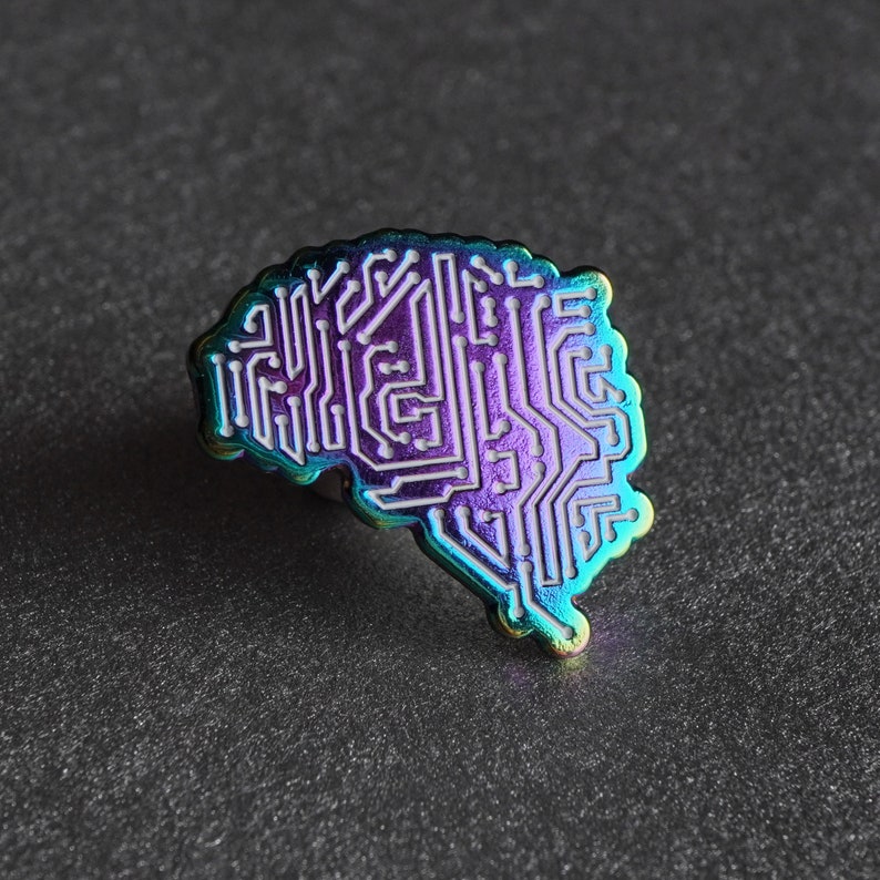 Artificial Intelligence, Brain pin badge image 1