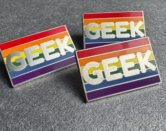 Geek Pride Pin | Rainbow Flag Enamel Badge