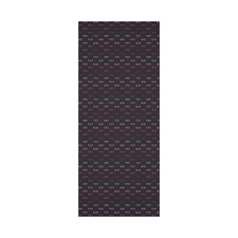 Pink Heart Sunglasses Wrapping Paper, Black Background, Holiday Gift Wrap, Gift Packaging, Present Decoration image 6