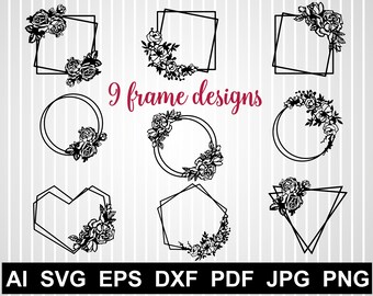Download Floral Wreath Vector Etsy
