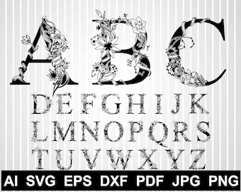 Download Floral Font Svg Free Etsy