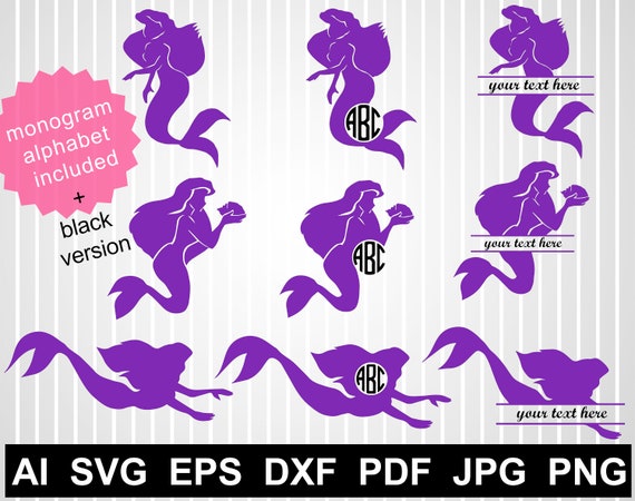 Free Free 305 Little Mermaid Monogram Svg SVG PNG EPS DXF File