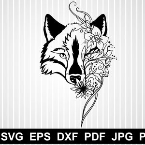 Fox With Flowers Svg Files for Cricut Fox Silhouette Svg Cute | Etsy