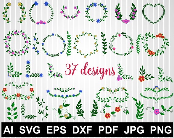 Download Free Laurel Wreath Svg File For Cricut Monogram Floral Wreath Etsy SVG Cut Files