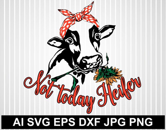 Download Cow With Bandana Svg Cow Svg Not Today Heifer Svg Cow Face Svg Etsy