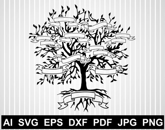 Download Family Tree Svg Cuts Family Vector Design Our Roots Png Split Etsy