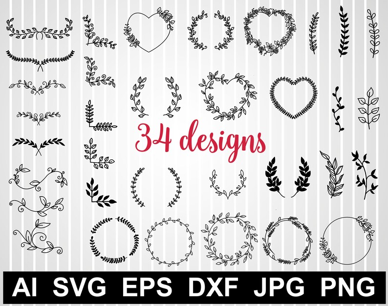 Download Floral wreath Vector design Laurel wreath svg file for ...