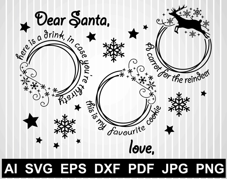 Dear santa cookies and milk svg files for cricut Doodle tray image 0