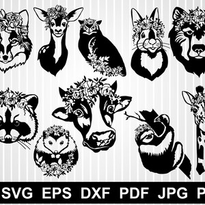 Download Floral Bear Svg Cuts Mama Bear Silhouette Animal Zentangle Etsy