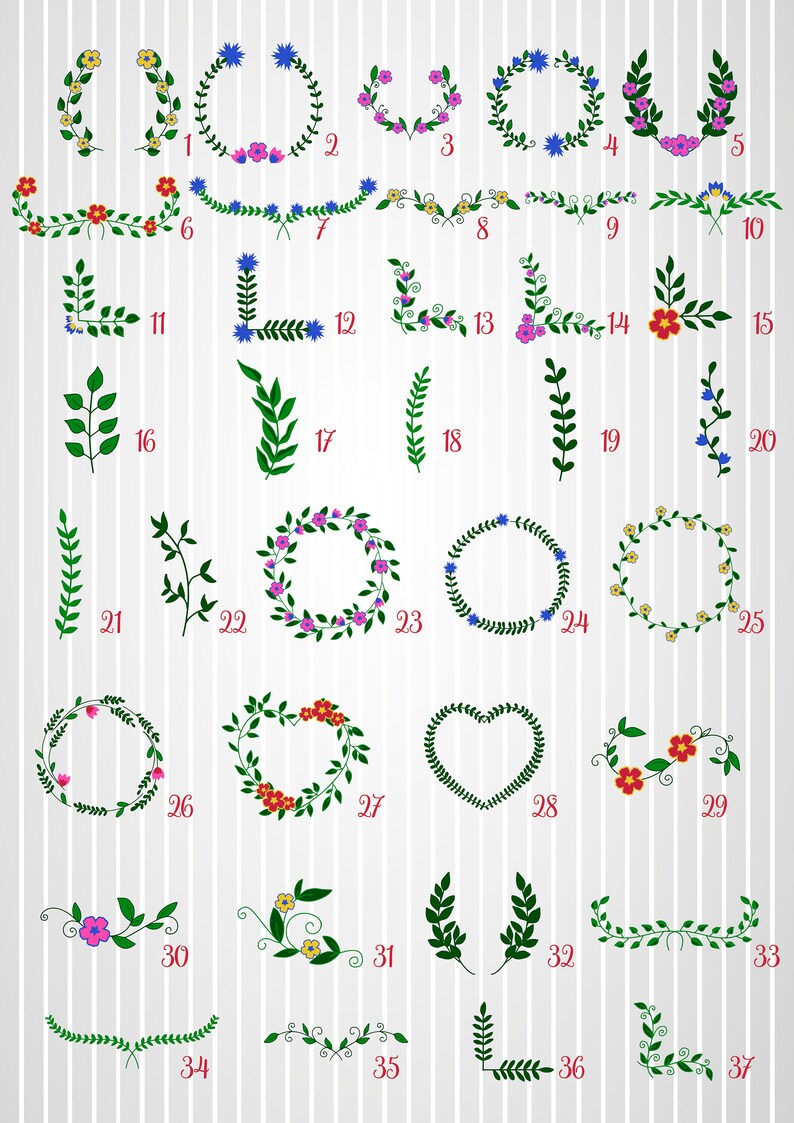 Download Art Collectibles Clip Art Hand Drawn Laurel Wreath Svg File For Cricut Monogram Floral Wreath Silhouette Wedding Circle Frame Clipart Leaves Frame Png Svg Bundle Leaf
