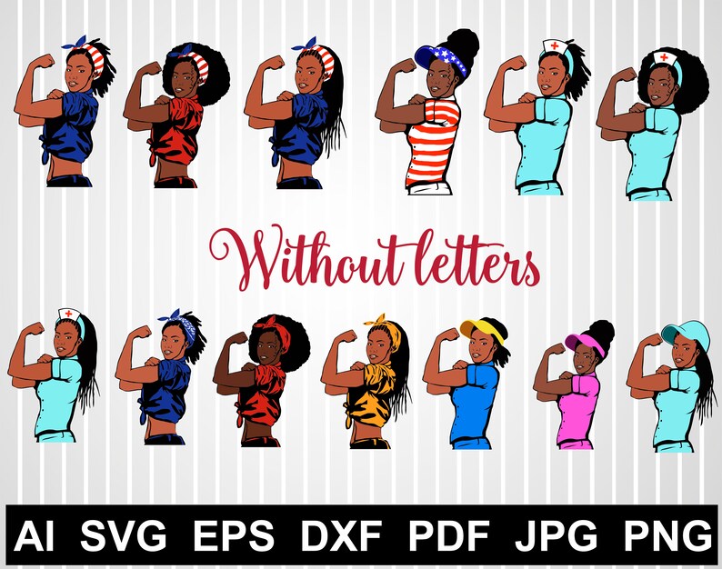 Download Rosie the riveter svg files for cricut Afro girl silhouette | Etsy