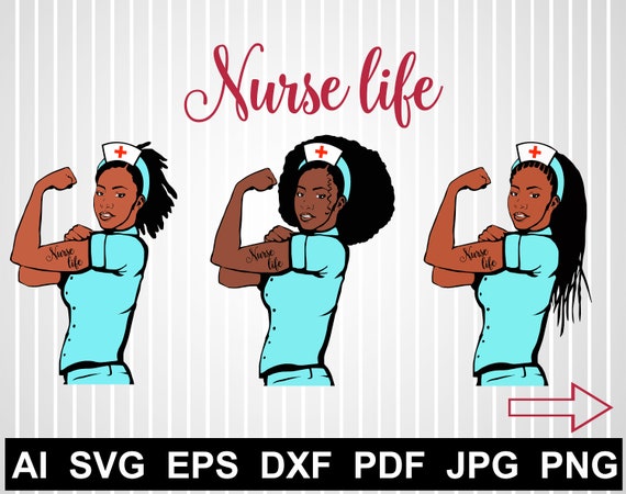 Rosie the riveter svg African american Nurse svg clipart | Etsy