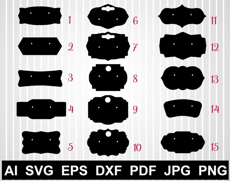 Download Earring display cards svg cuts file for cricut Leather | Etsy