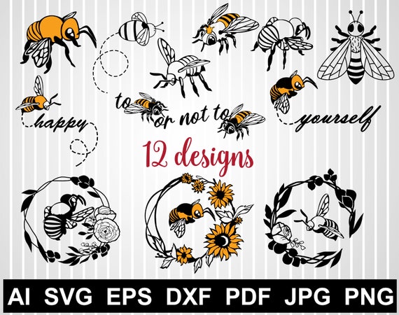 Bee Svg Files For Cricut Queen Bee Svg Cut Bumblebee Svg Save Etsy