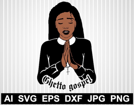 Pray hands svg Melanin poppin Black woman silhouette Diva | Etsy