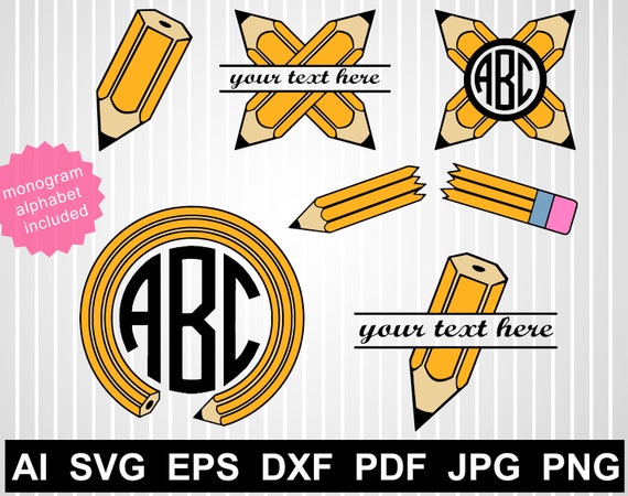 Back To School Silhouette Pencil Svg Free Cuts File For Cricut Etsy