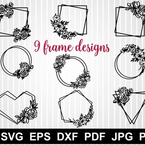 Flower in circle svg Gardenia svg Geometric floral svg