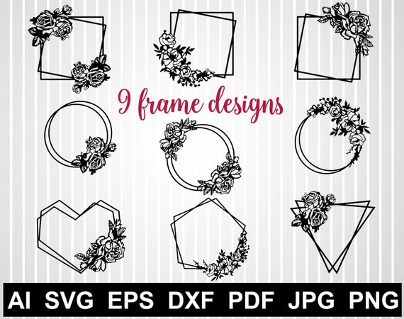 Download Floral Frame Svg Files For Cricut Circle Monogram Frame Laurel Etsy