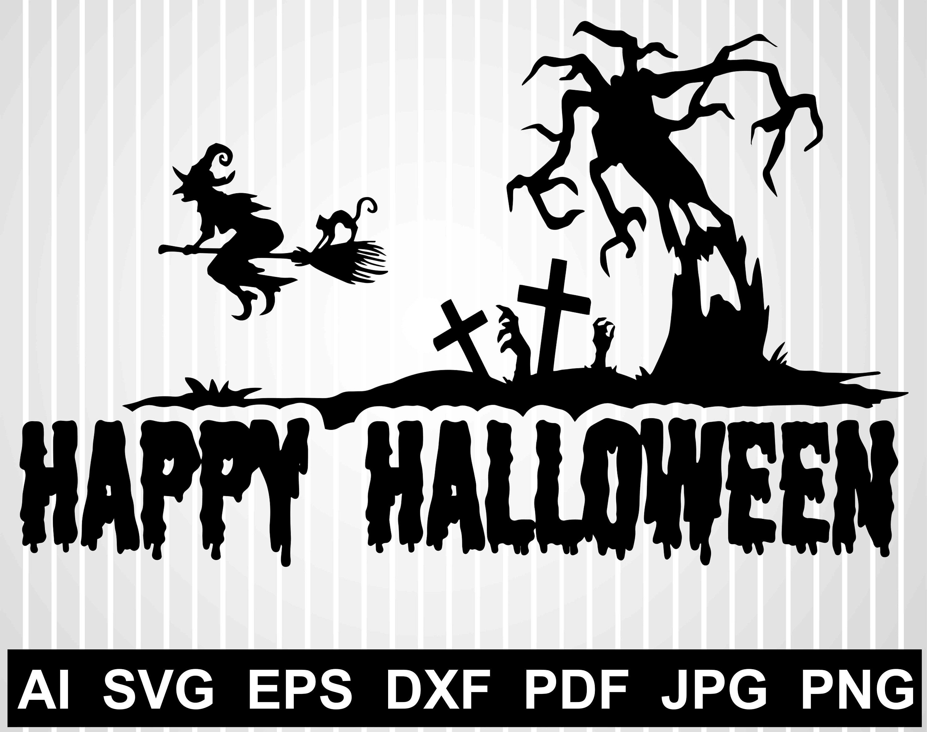 Download Happy Halloween Svg Cuts Files For Cricut Haunted House Svg Etsy