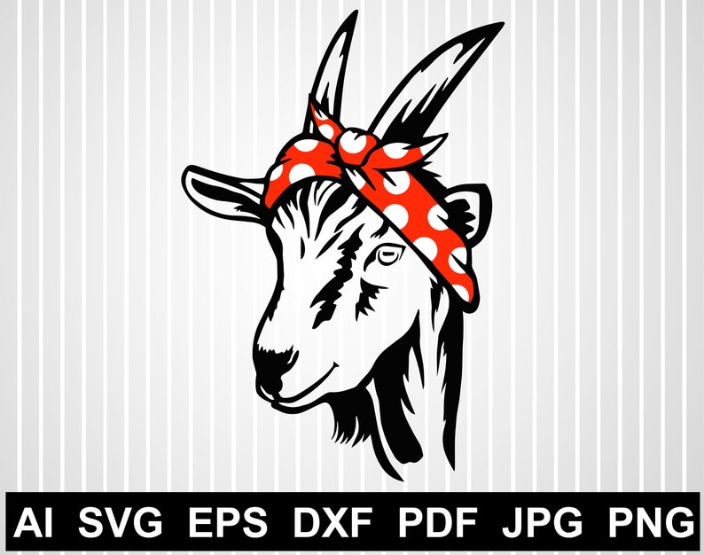 Download Goat with bandana svg free cuts for cricut Goat vector ...