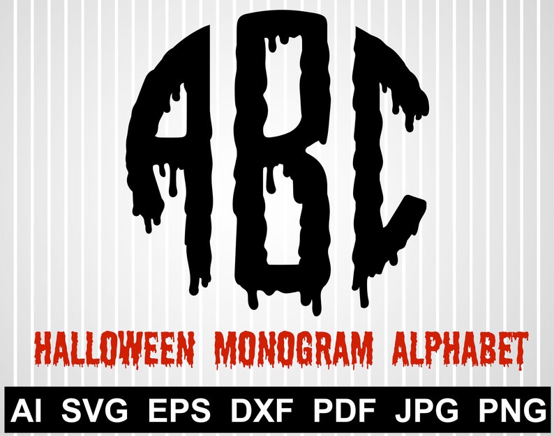 Halloween monogram alphabet svg free Happy Halloween svg files | Etsy