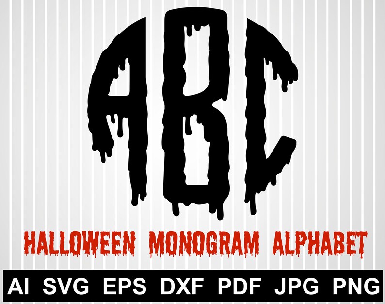 Halloween monogram alphabet svg free Happy Halloween svg files | Etsy