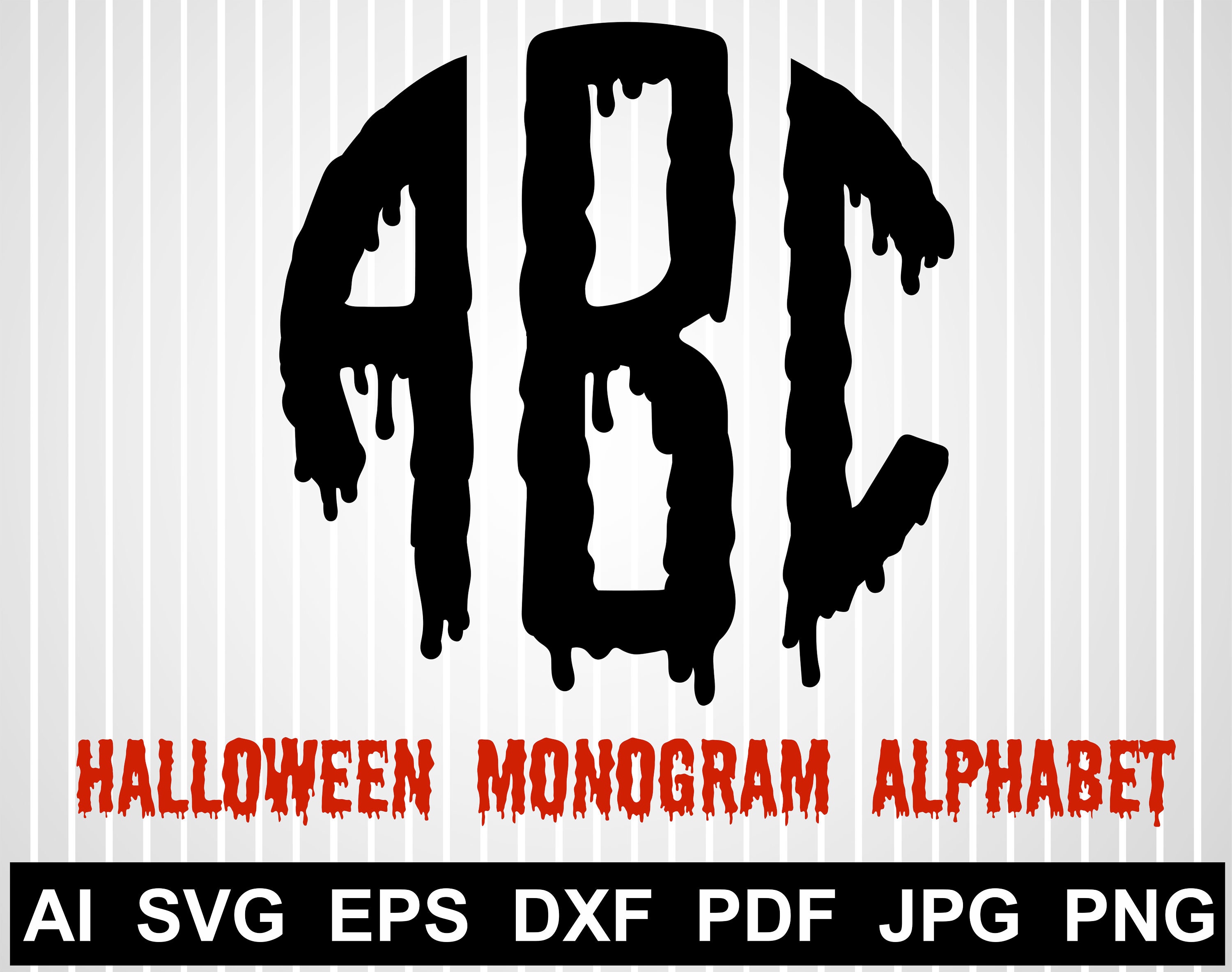 Download Halloween Monogram Alphabet Svg Free Happy Halloween Svg Files Etsy