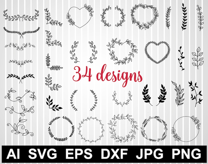 Download Laurel Wreath Monogram Frame Svg Floral Wreath Png Leaf Wedding Frame Clipart Circle Frame Silhouette Flower