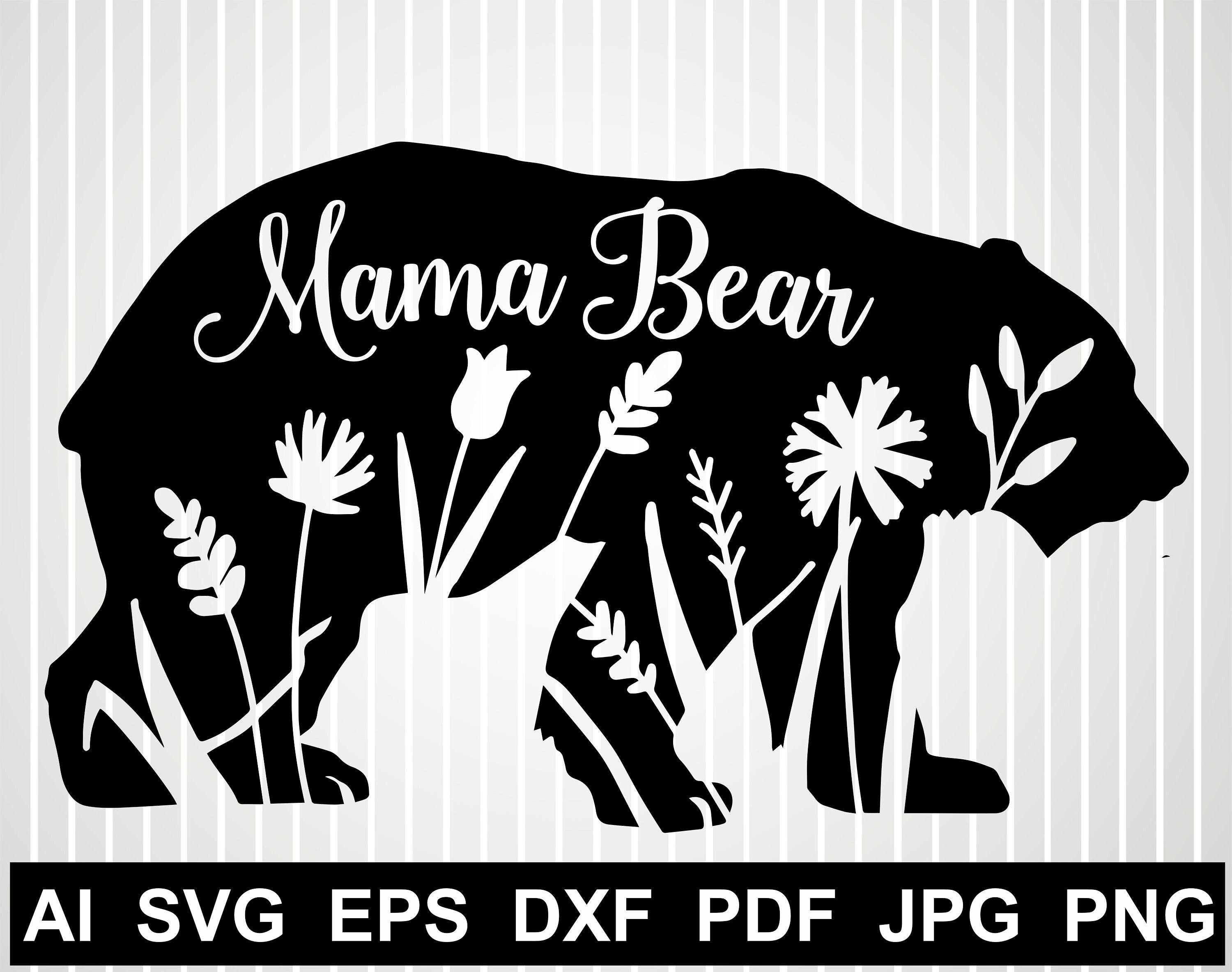 Download Sale Momma Bear Svg File Mama Bear Silhouette Vector Design Etsy