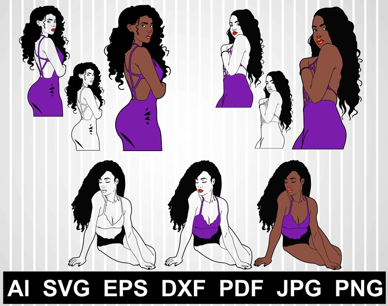 Download African american woman svg files for cricut Afro girl | Etsy