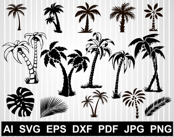 Download Palm Tree Vector Design Silhouette Palm Tree Svg Cuts Palm Svg Etsy