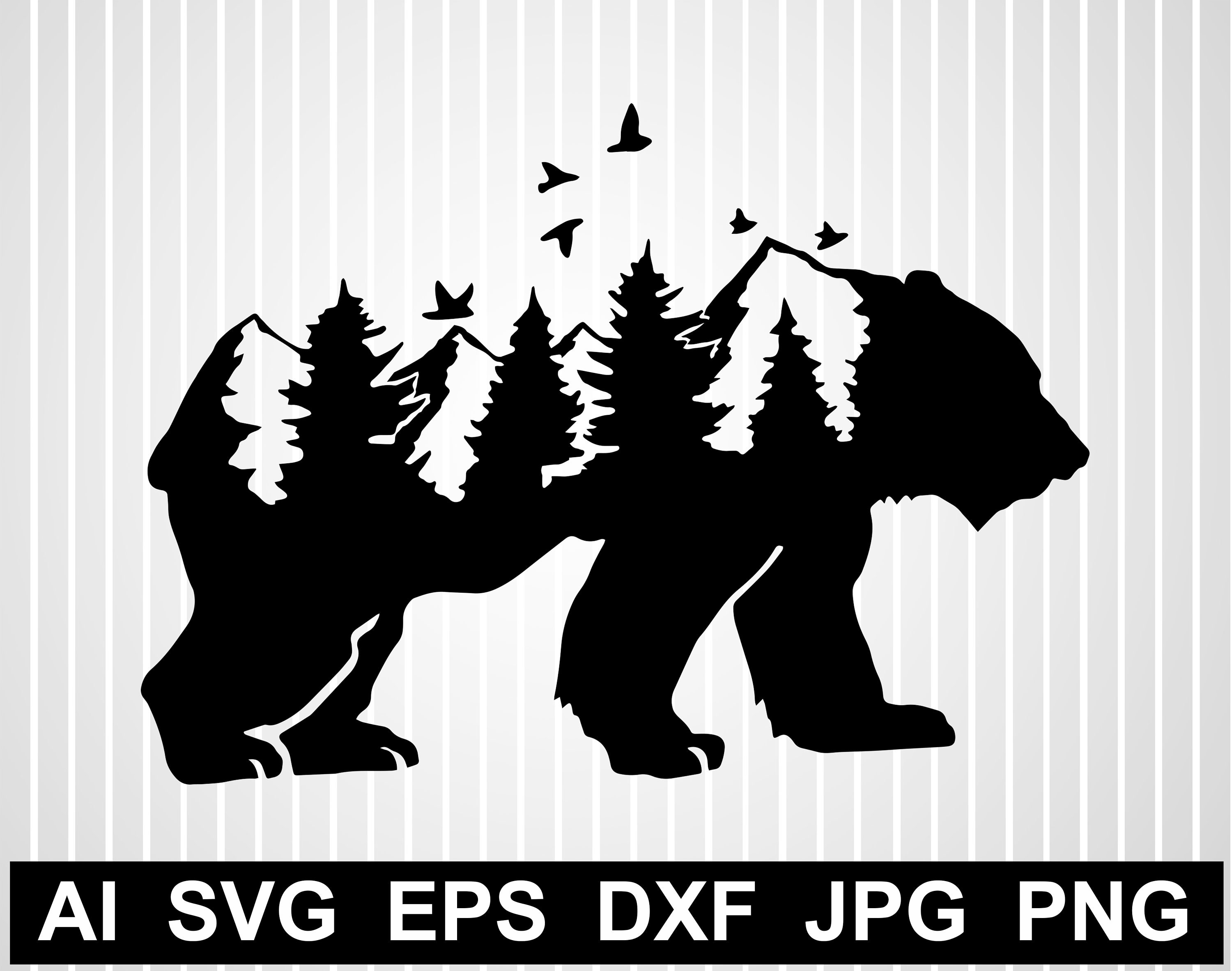 Mountain range bear svg Adventure awaits SVG Vector Bear | Etsy