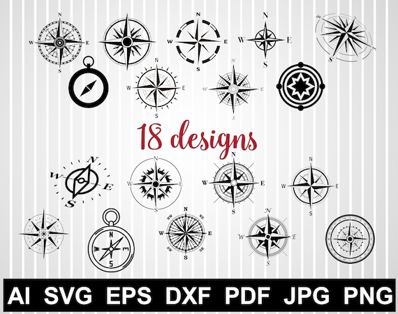 Compass Svg Cuts For Cricut Adventure Awaits Compass Clipart Etsy