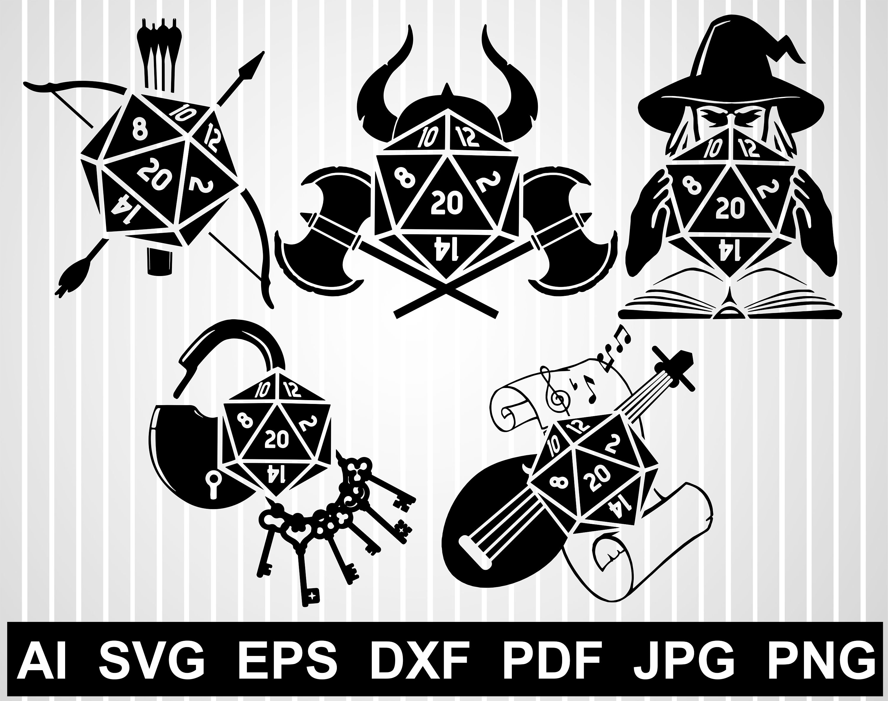 Dungeons And Dragons Svg Rpg Vector Design Geek Svg Free Dice Etsy
