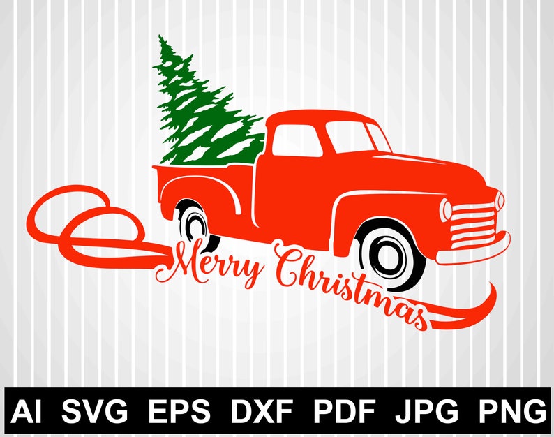 Christmas truck svg file Holidays svg Vector design Santa image 0